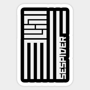 SEspider Flag -Vert (White) Sticker